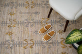 Close-up of wool cotton kilim weave texture