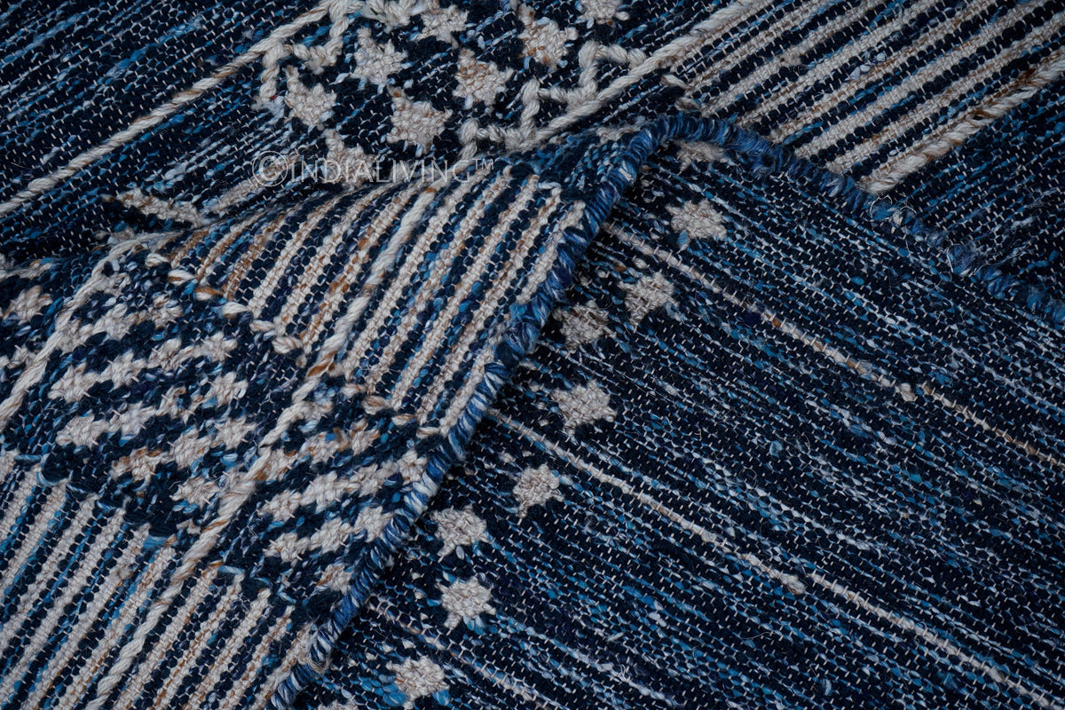 Kilim rug knotted fringe close-up