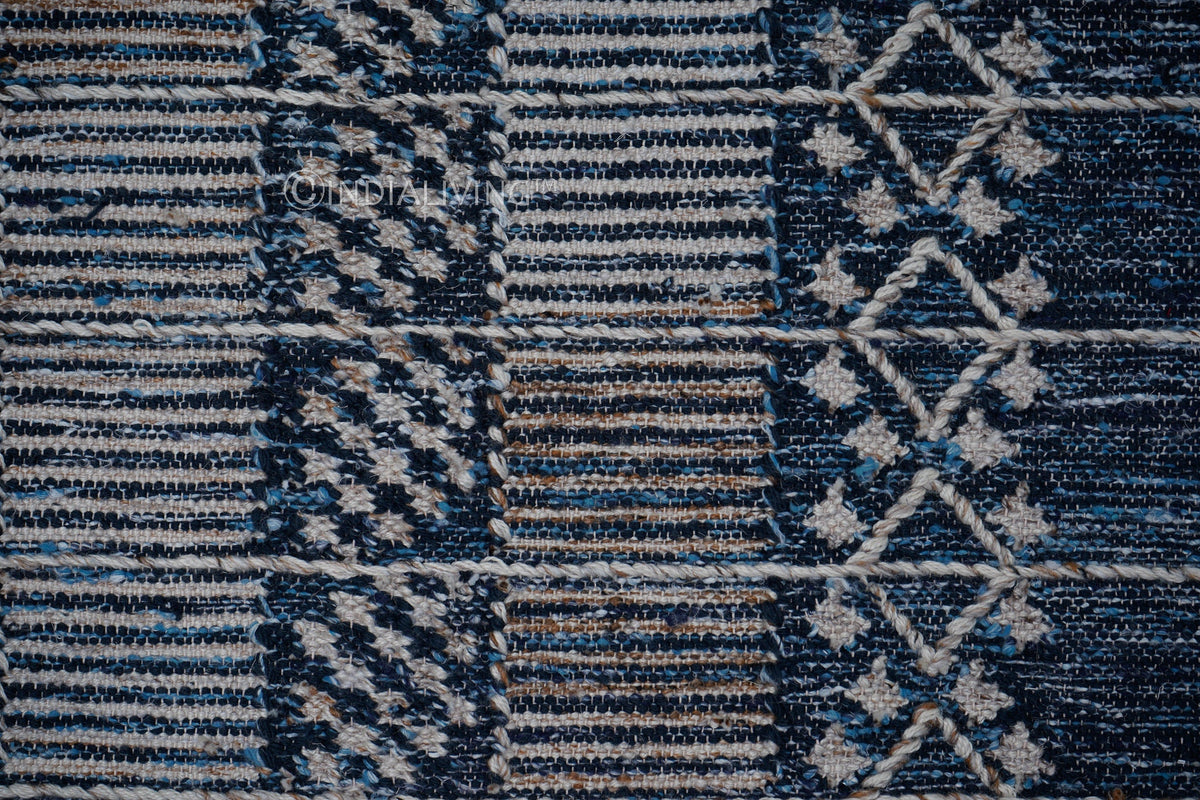 Kilim rug texture close-up in natural light