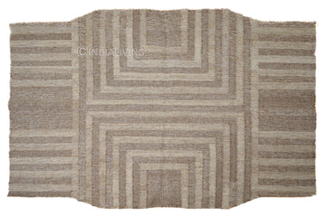 Irregular Beige Rustic Kilim wool rug, Geometric, unique decor carpet, Modern Placemat, Rustic feel, Customize in any size 4x6 5x8 8x10 9x12