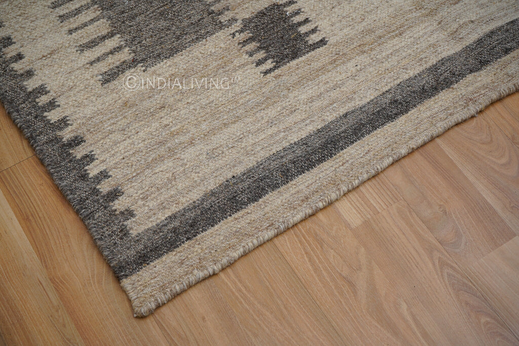 Handwoven Grey Beige Rustic Kilim Flatweave Wool Area Rug, Abstract Rug, Trending Carpet, Living area carpet, Minimalistic decor, Vintage