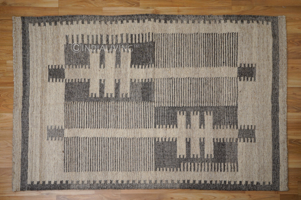 Handwoven Grey Beige Rustic Kilim Flatweave Wool Area Rug, Abstract Rug, Trending Carpet, Living area carpet, Minimalistic decor, Vintage