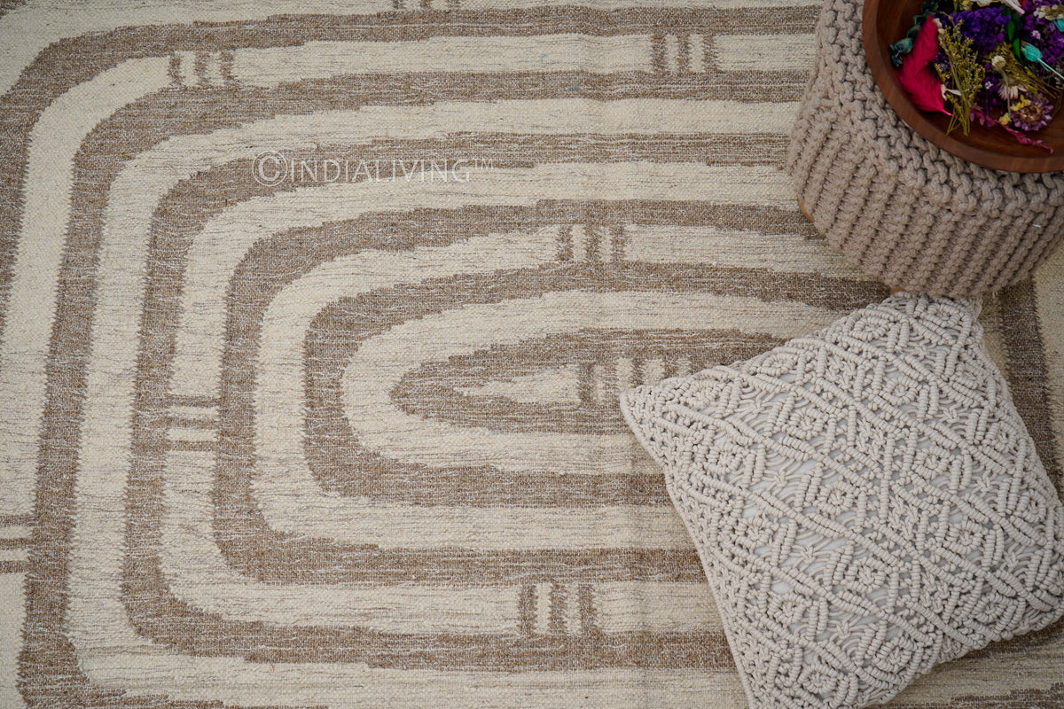 Close-up of brown beige abstract weave pattern