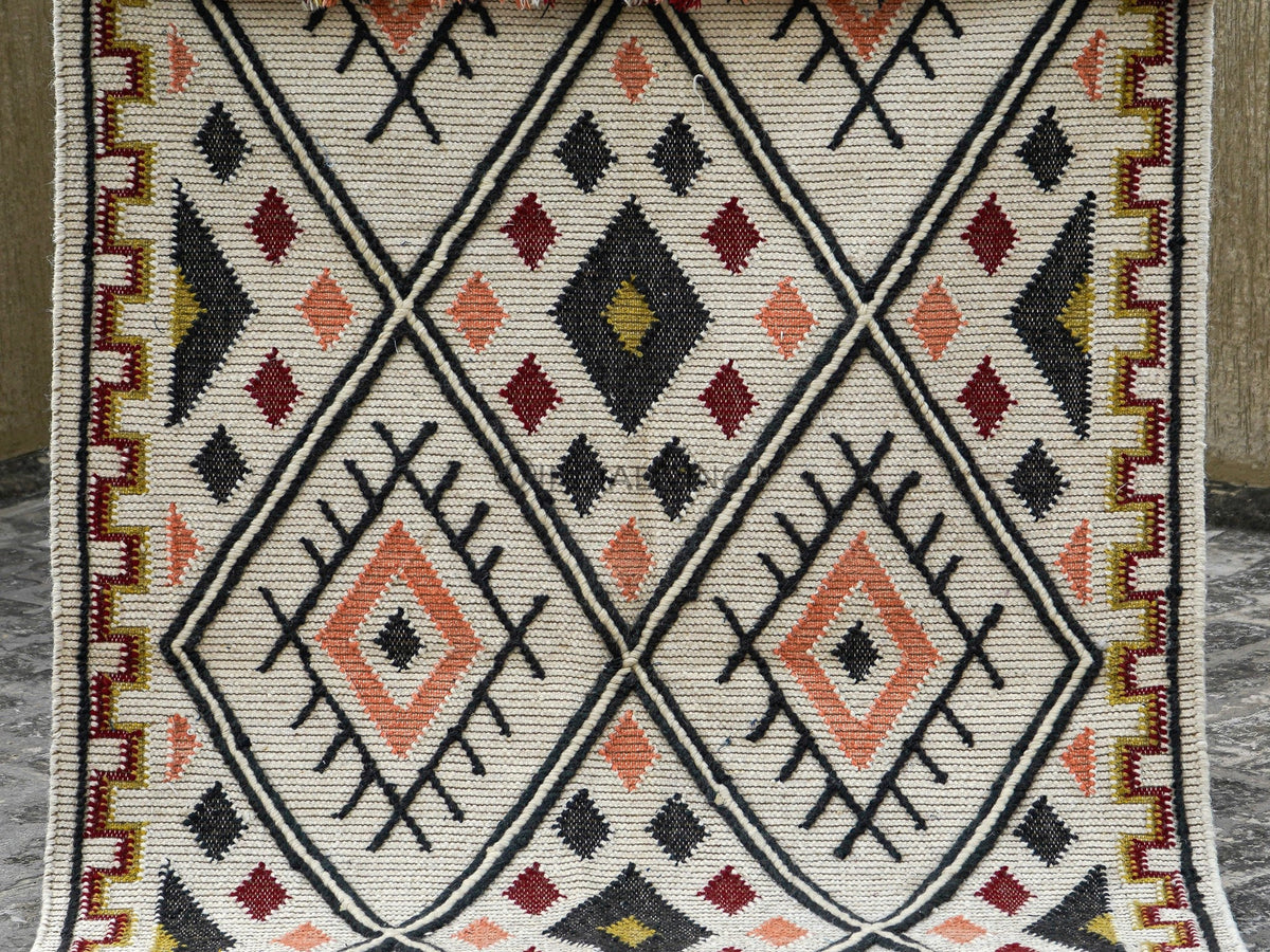 Kilim rug styled with furniture
