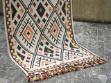 Kilim rug fringe detail close-up