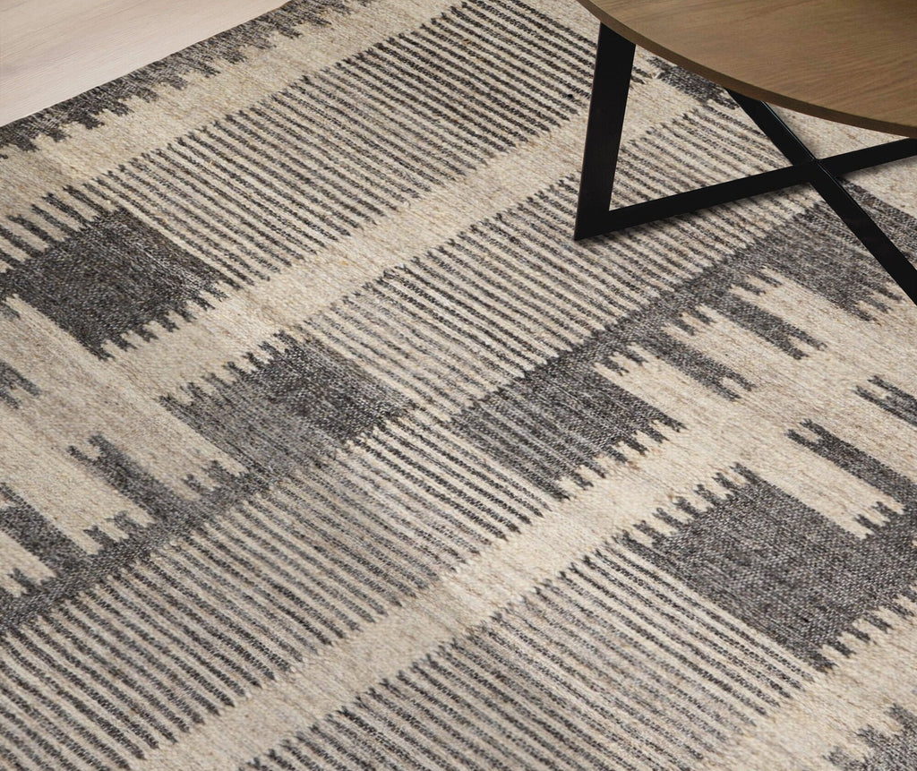 Handwoven Grey Beige Rustic Kilim Flatweave Wool Area Rug, Abstract Rug, Trending Carpet, Living area carpet, Minimalistic decor, Vintage