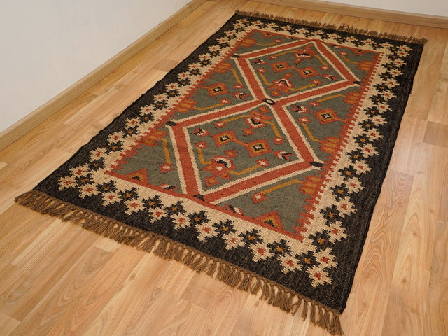 Southwestern kilim runner styled in a hallway