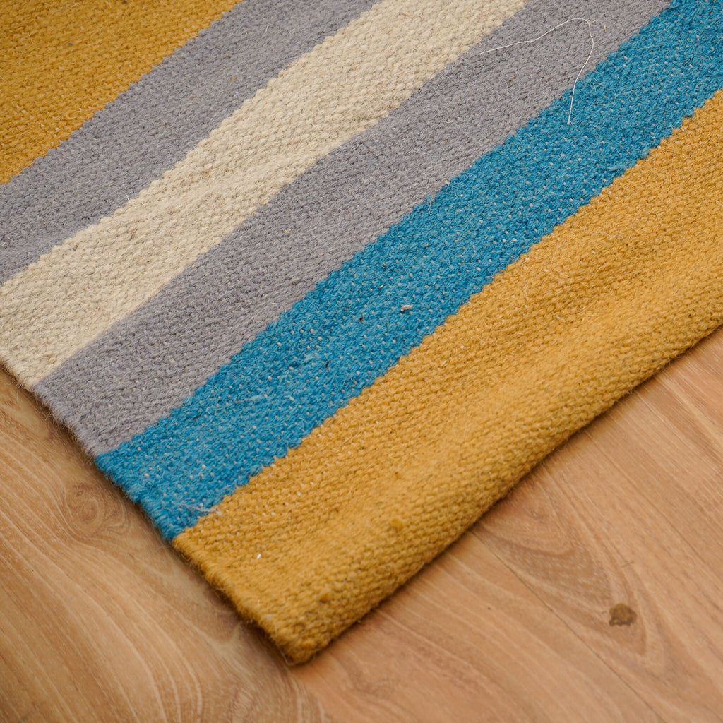 90s style Striped Kilim Rug, Rainbow carpet , Colourful rug ,Custom made, flat weave, pet-friendly