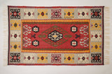 Kilim rug placed in entryway