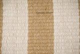 Ivory beige striped wool rug full pattern overhead view