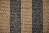 Charcoal and beige striped chunky wool rug alternate angle