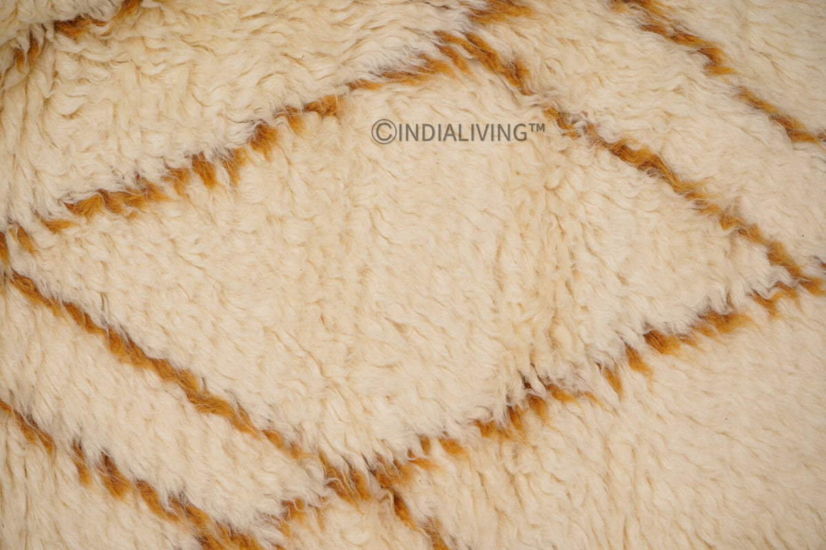 Full view of berber wool rug on floor