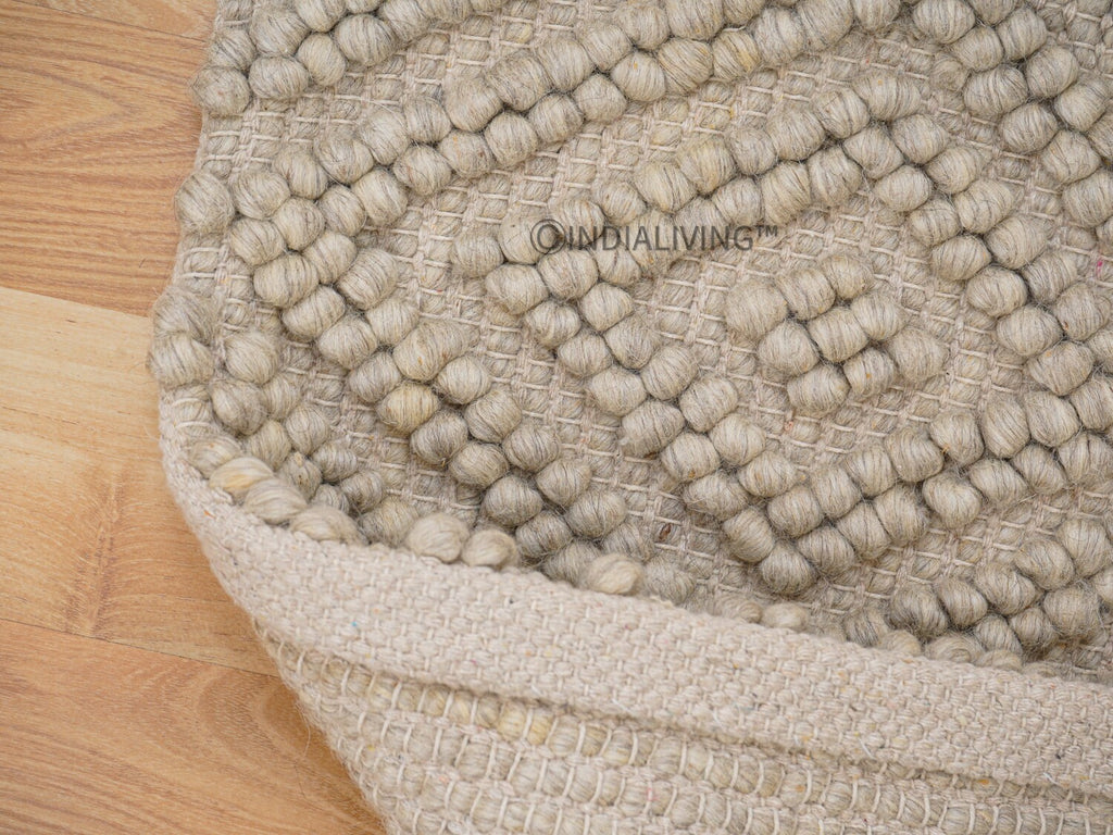 Handwoven Beige Chunky Loop Wool rug, soft, Knotted Wool Carpet, Scandinavian Rug, Modern decor Rug, Customize in any size