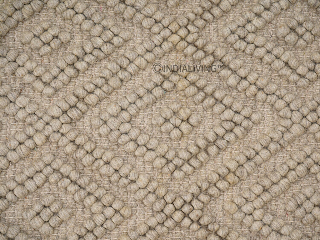 Handwoven Beige Chunky Loop Wool rug, soft, Knotted Wool Carpet, Scandinavian Rug, Modern decor Rug, Customize in any size