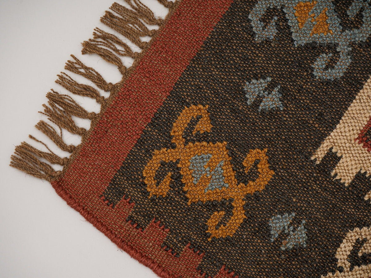 Kilim rug in dining room setting