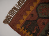 Wool jute kilim runner pattern detail