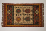 Wool jute kilim runner in dining room setting