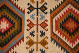Beige southwestern kilim rug pattern detail