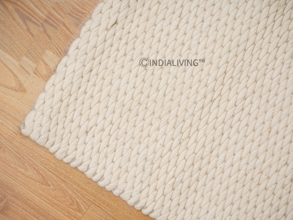 Ivory Chunky Loop Wool rug, Oversized rug, Knotted Wool Carpet, Scandinavian Rug, Modern decor, Customize in any Rug/Runner size