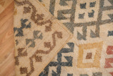 Close-up weave texture of colourful jute rug