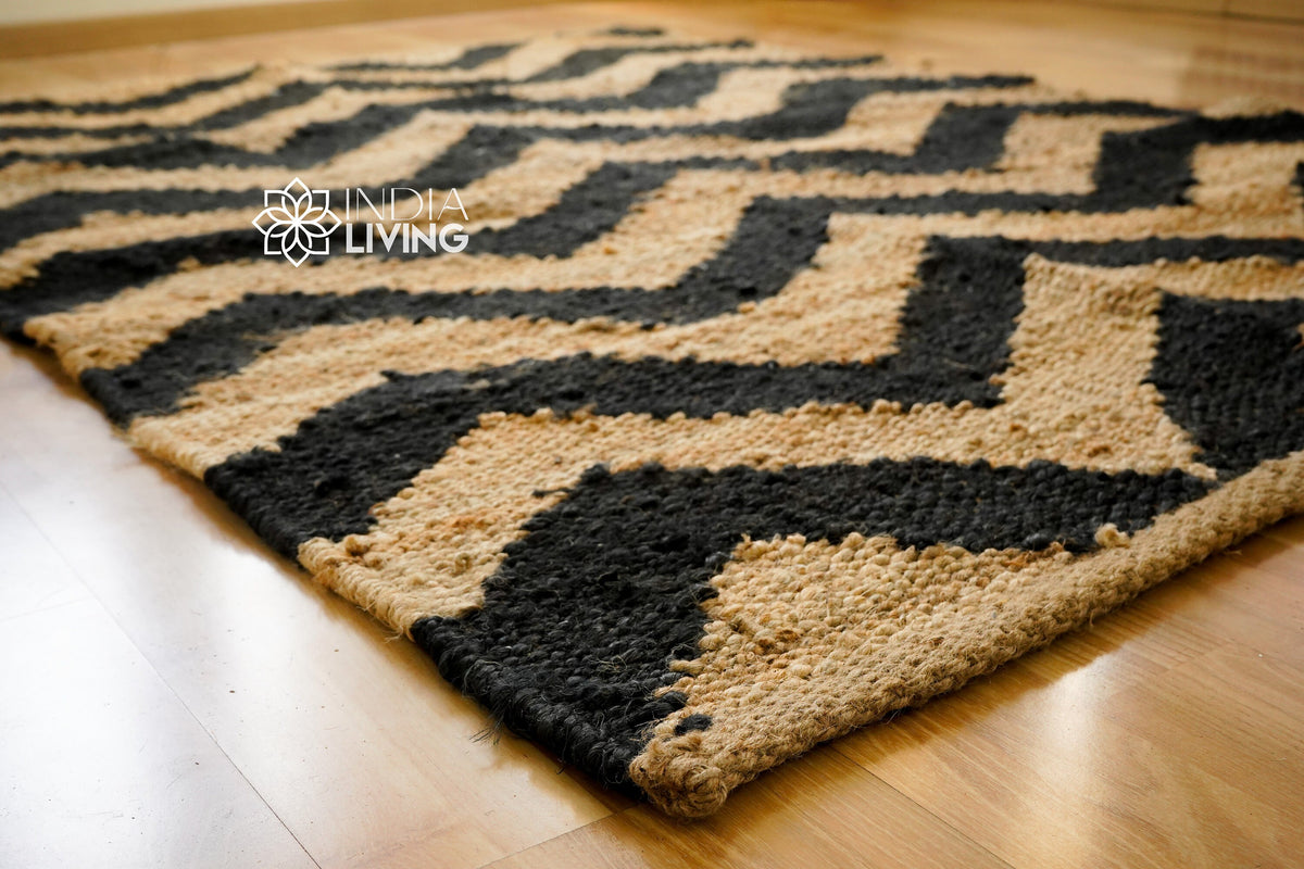 Hemp rug styled in living room
