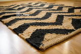 Hemp rug styled in living room