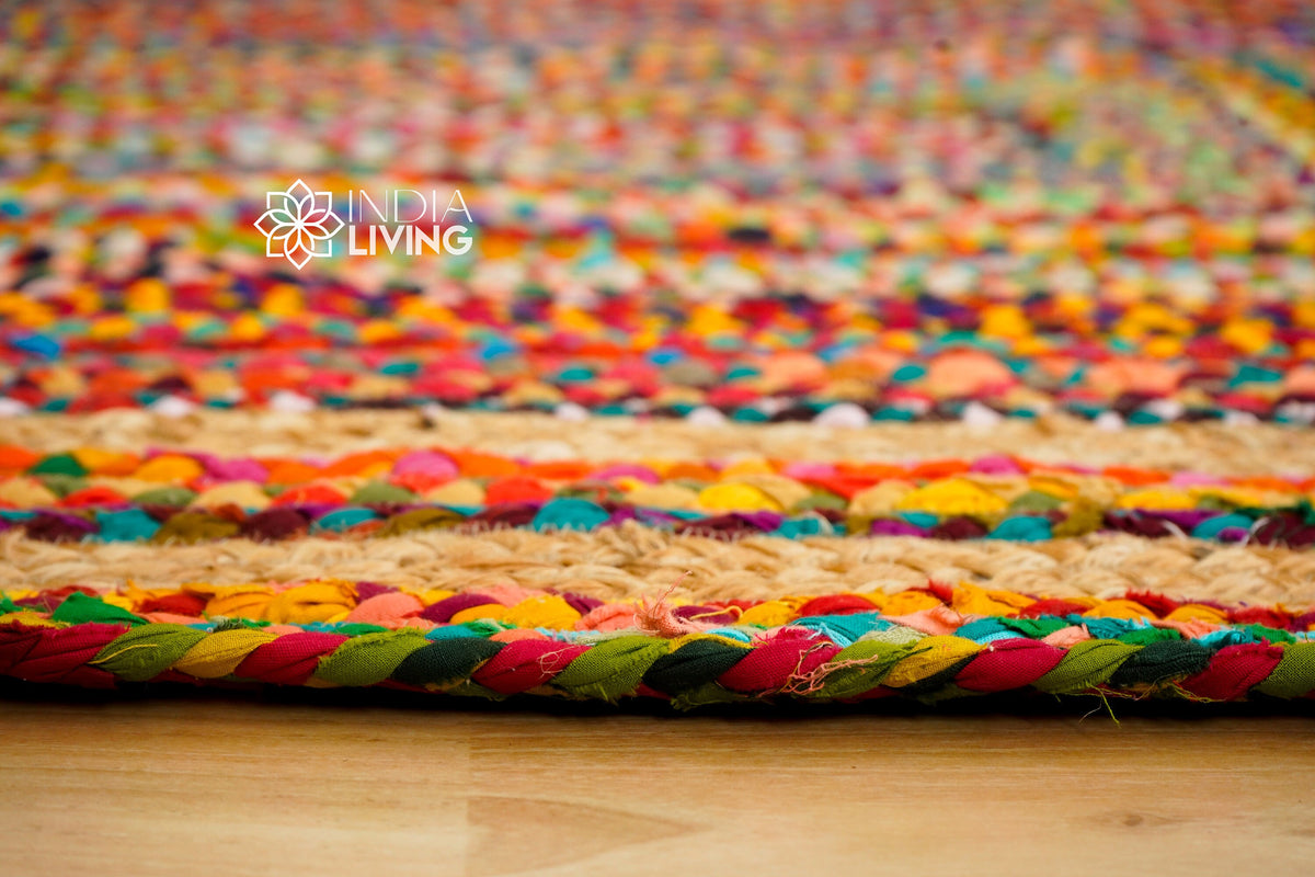 Close-up of jute and cotton weave texture