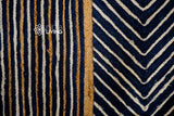Blue jute braided rug edge detail