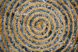 Denim jute rug texture close-up showing braid detail