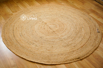 Round Jute Mat | Natural Jute Braided Round Rug for Living Room, Bedroom and Entryway | Sustainable and Eco-Friendly Home Decor