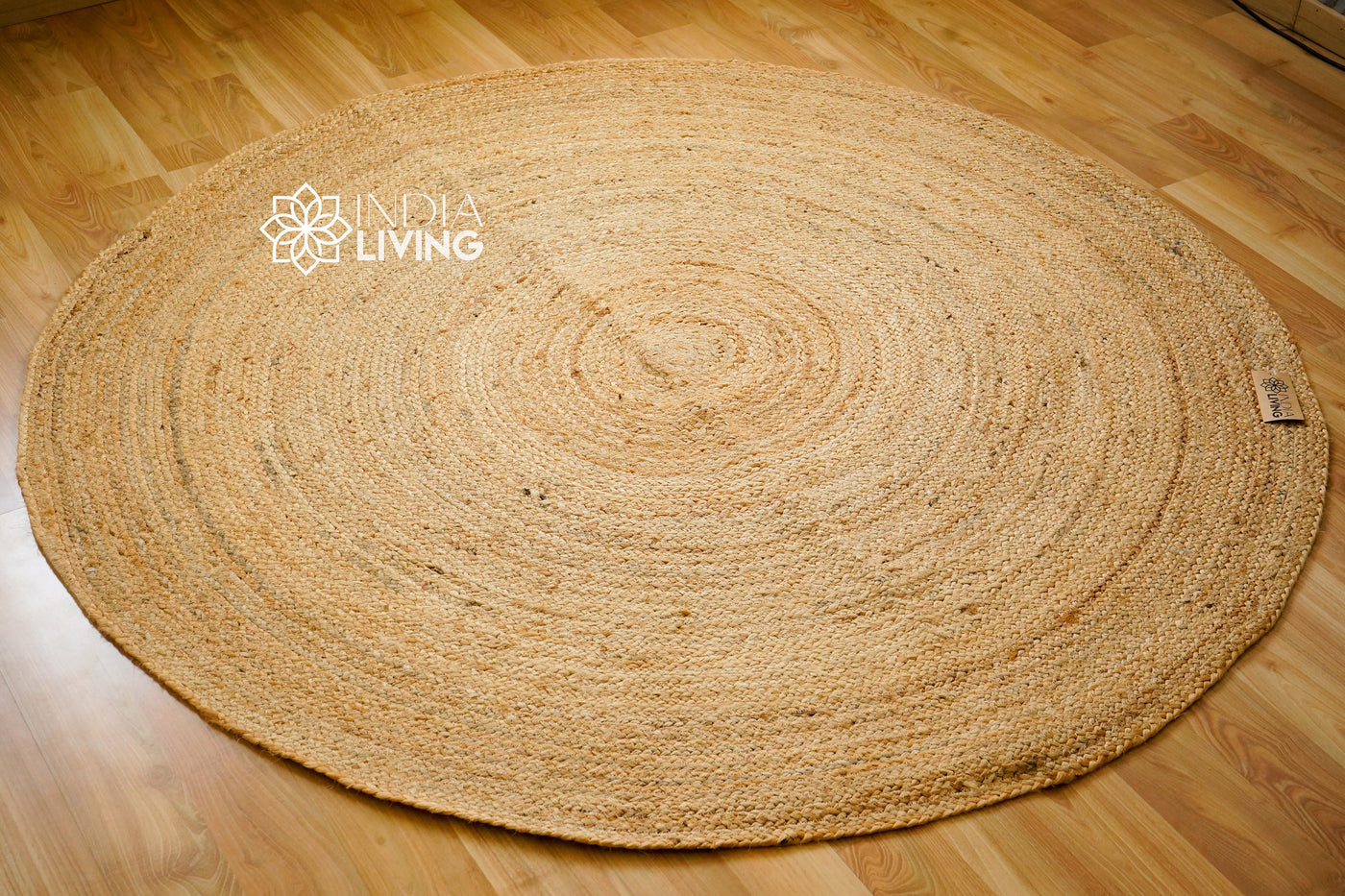 Round jute mat, full flat view