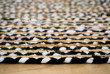 Close-up pile texture of recycled cotton jute rug