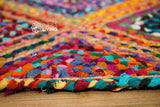 Detail shot of colorful rag strip texture