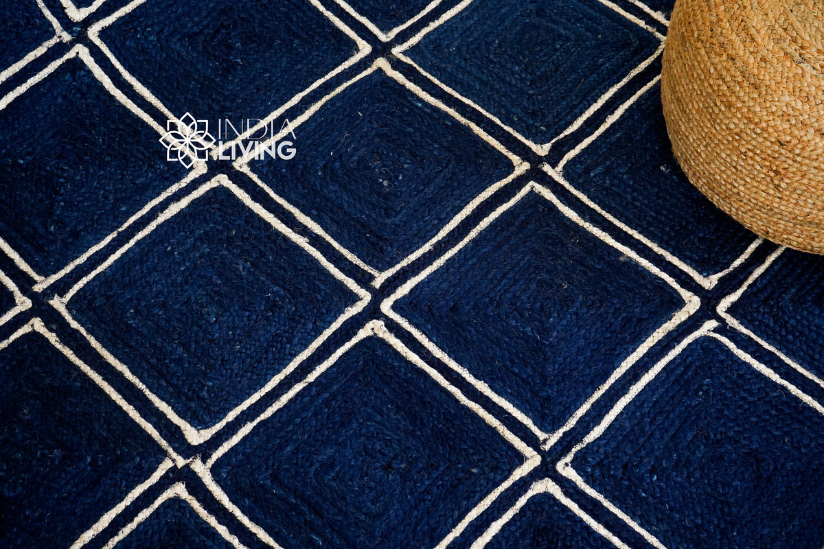 Navy jute braid detail close-up