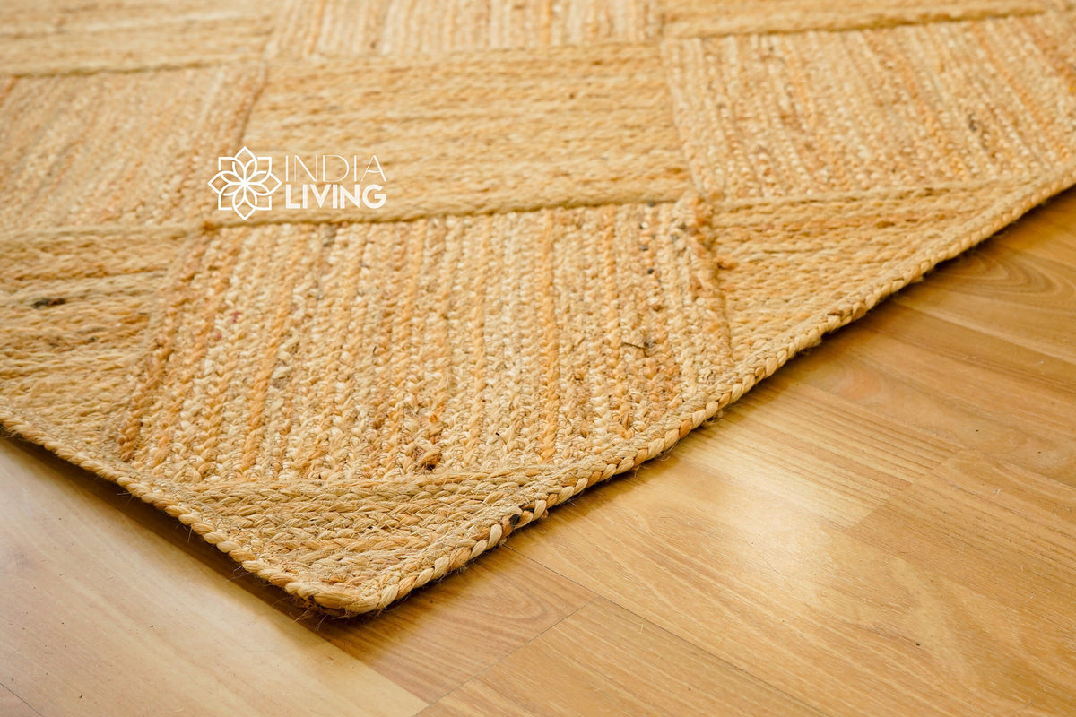 Jute rug styled in living room