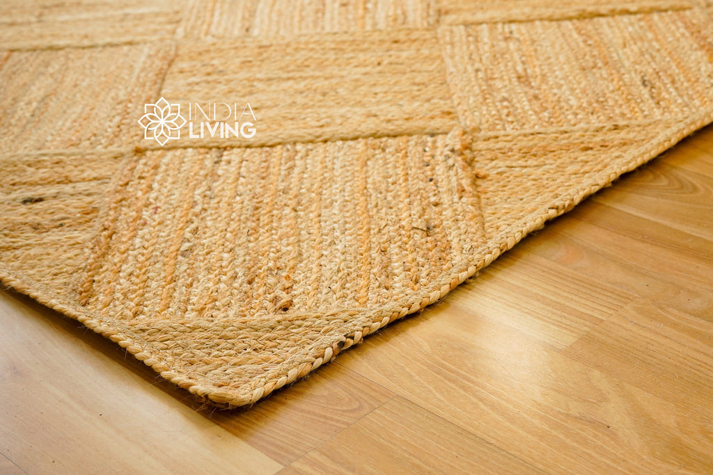 Natural Jute Rug, Custom made Bohemian jute rug, Large room area rug, Hallway runner, Customizable for all room size