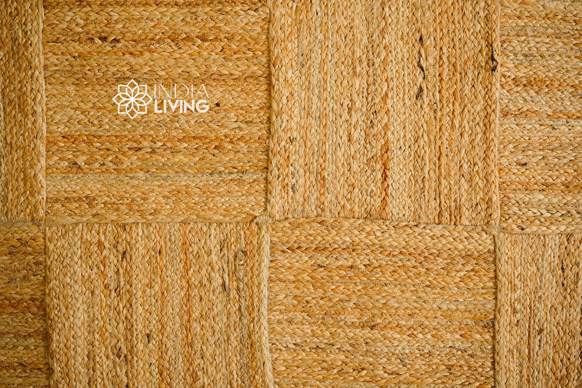 Close-up of natural jute weave texture