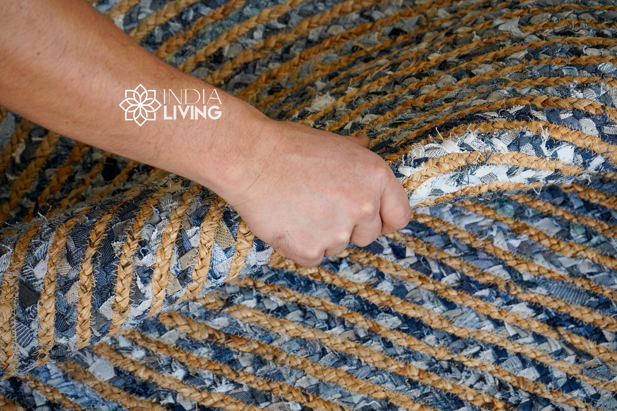 Chindi rug styled in living room