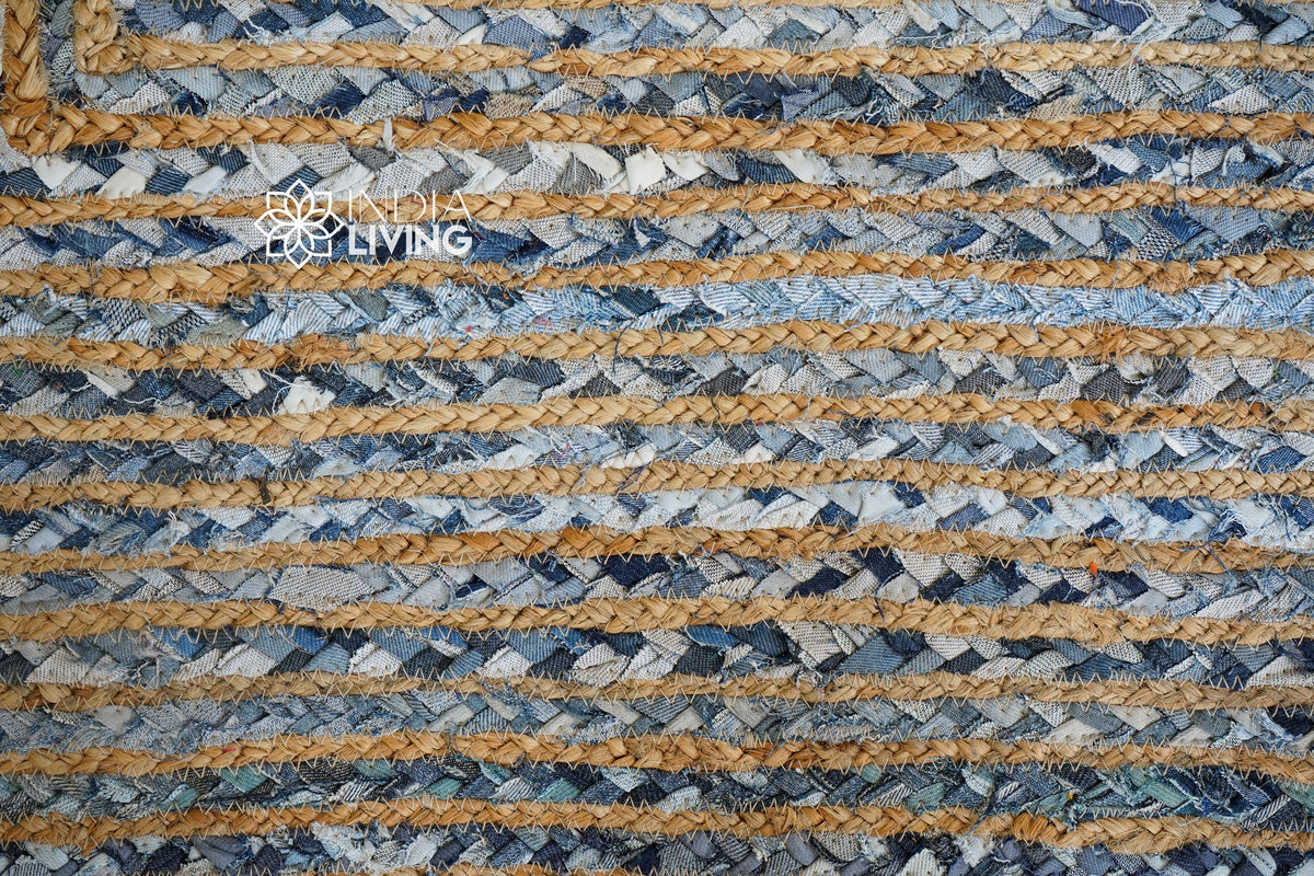 Close-up of striped rag weave texture