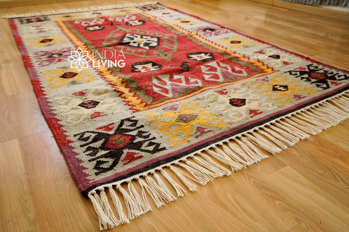 Rug corner detail showing geometric pattern