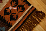 Beige southwestern kilim rug outdoor patio setting