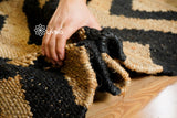 Close-up of zig-zag weave texture
