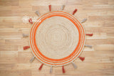 Orange jute mat texture close-up
