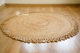 Close-up of jute loop border texture