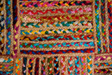 Chindi rag rug pile close-up
