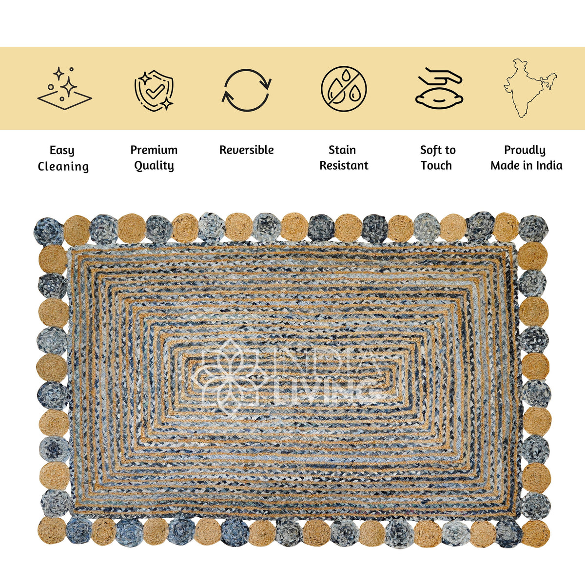 Chindi rug corner detail