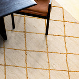 White jute rug flat lay