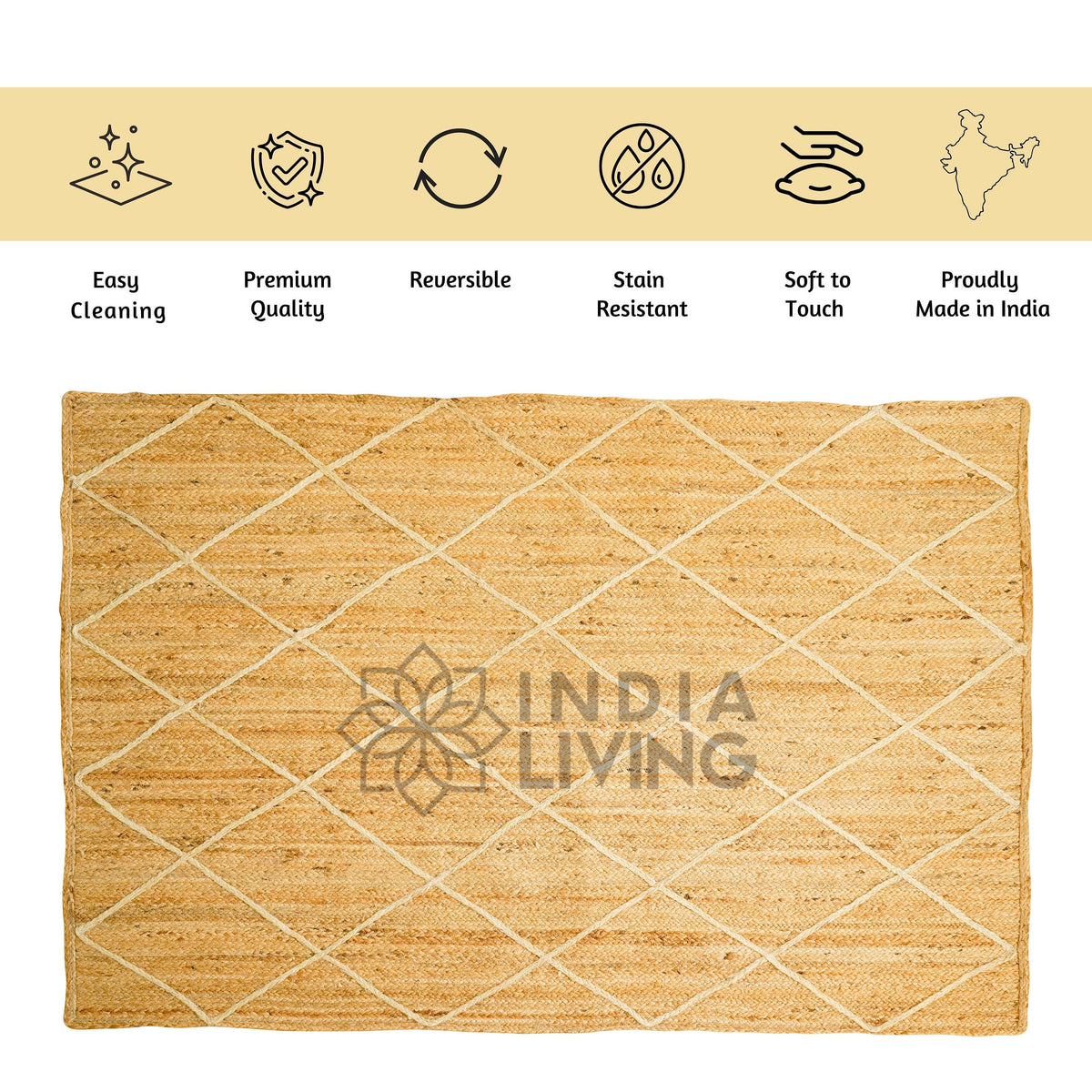 Jute rug styled in living room