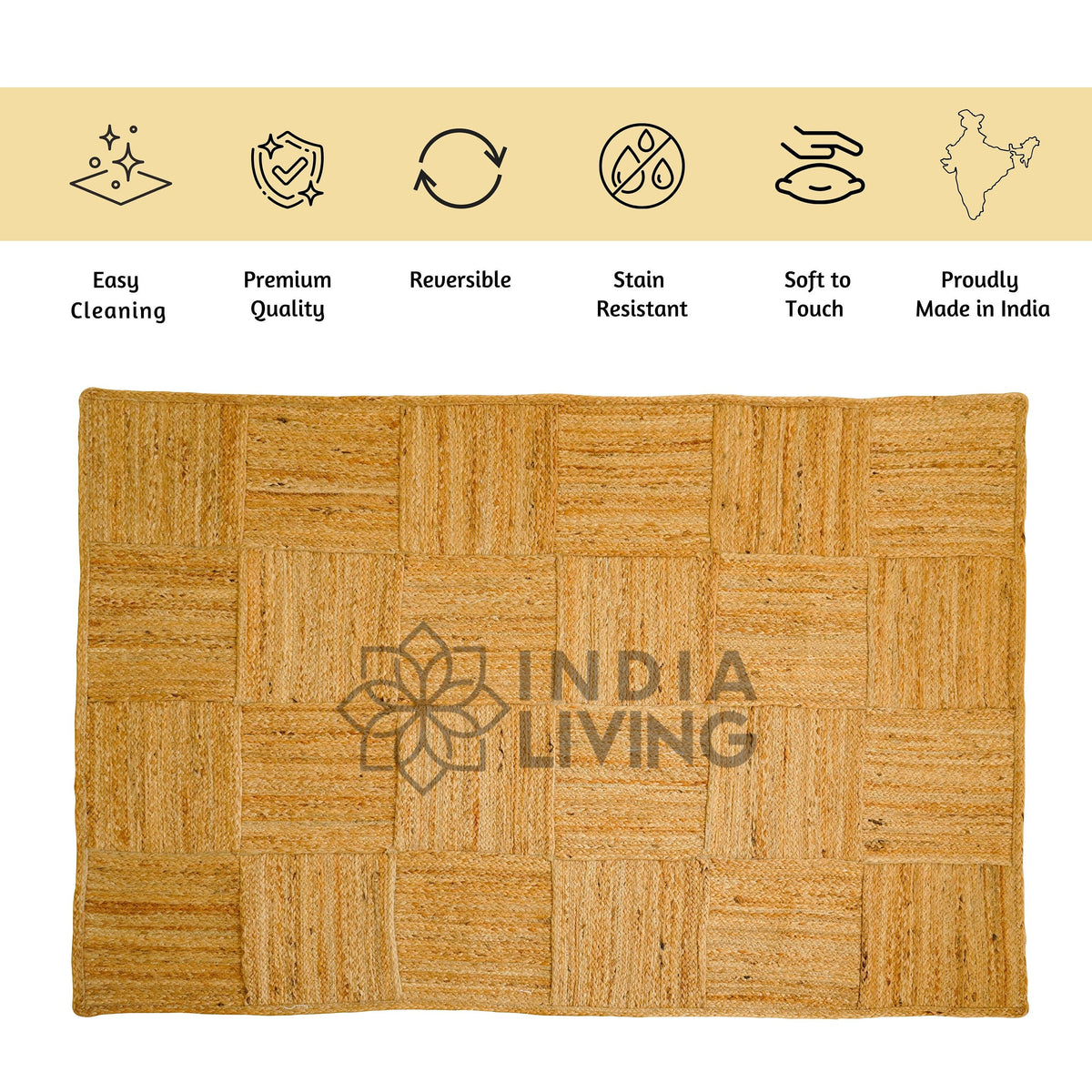 Jute area rug size scale reference