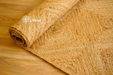 Jute braided rug styled in living room